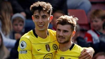 Thomas Tuchel - Timo Werner - Marcos Alonso - Thiago Silva - Kai Havertz - Southampton v Chelsea ratings: Salisu 3, Ward-Prowse 3; Mount 9, Werner 9 - thenationalnews.com