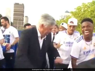 Watch: Real Madrid Head Coach Carlo Ancelotti Shows Off Groovy Dance Moves After Real Madrid Win La Liga