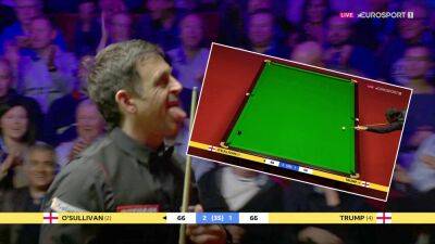 Ronnie O’Sullivan snatches frame with astonishing ‘cocked hat double’ on final black at World Championship