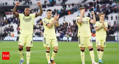 Declan Rice - Aaron Ramsdale - London Stadium - Jarrod Bowen - EPL: Arsenal earn crucial win at West Ham in top-four hunt - timesofindia.indiatimes.com - Brazil -  Leicester