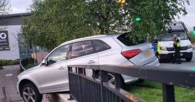 Man arrested after driving dad's Audi more than double drink drive limit before swerving off main road