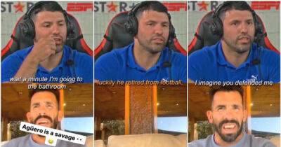 Sergio Aguero stitching up Carlos Tevez when he goes to bathroom during live stream is gold