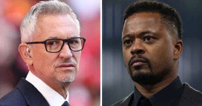 Gary Lineker hits back at Manchester United favourite Patrice Evra over Pep Guardiola comments
