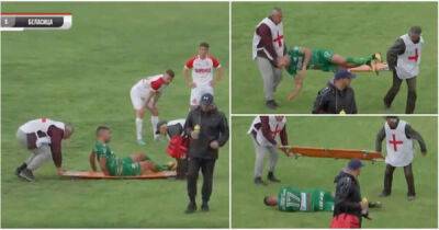 Lionel Messi - Cristiano Ronaldo - Bulgarian 3rd division player throws himself from stretcher in epic 'Fallon d'floor' contender - msn.com - Manchester - Bulgaria