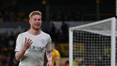 'Perfect' Kevin De Bruyne scores four as Manchester City move to brink of title