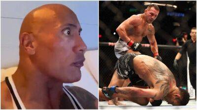 UFC 274: The Rock's hilarious reaction to Michael Chandler's KO of Tony Ferguson caught on camera