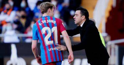 Barcelona boss Xavi has given subtle hint on Frenkie de Jong's future amid Man United interest