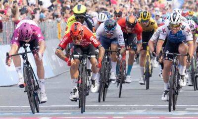 Arnaud Demare pips Caleb Ewan in photo finish to win Giro d’Italia stage six