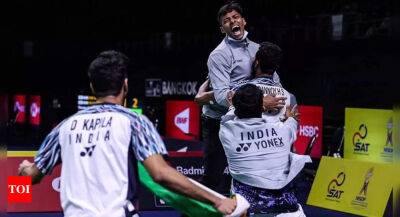 Lee Zii Jia - Aaron Chia - Indian shuttlers enter Thomas Cup semis, ensure first medal in the tournament in 43 years - timesofindia.indiatimes.com - India - Thailand - Malaysia