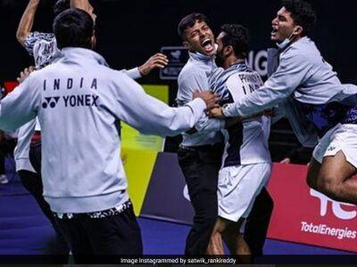 Lee Zii Jia - Aaron Chia - Kidambi Srikanth - Watch: Indian Badminton Stars Storm Court, Mob Teammate After Historic Win In Thomas Cup - sports.ndtv.com - India - county Thomas - Malaysia