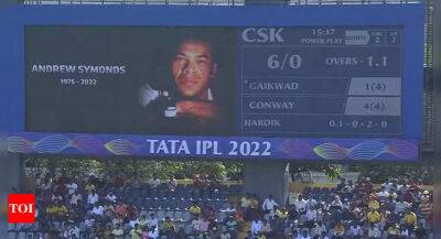 CSK and GT players wear black armbands as mark of respect for Andrew Symonds during IPL game