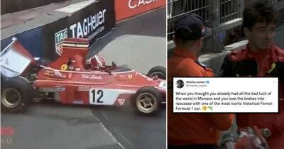 Charles Leclerc's tweet goes viral after he crashes Niki Lauda's iconic Ferrari in Monaco
