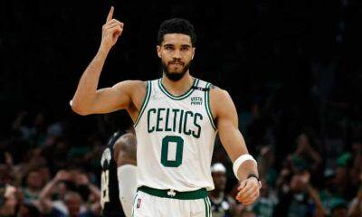 Brook Lopez - Jayson Tatum - Grant Williams - Celtics knock champion Bucks out of NBA playoffs after Game 7 victory - theguardian.com -  Boston - county Bucks