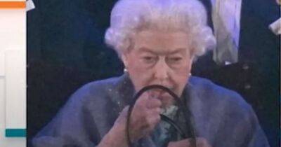 Queen spotted reapplying lipstick while at ITV Platinum Jubilee Celebration