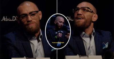 Conor McGregor had to fight back the tears when being read his own quote from 2013