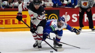 Adam Lowry - Canadian men post another one-sided victory at hockey worlds to stay unbeaten - cbc.ca - Finland - Canada - Beijing - Kazakhstan - county Canadian - Slovakia - county Cole -  Helsinki