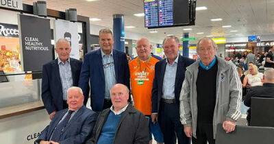 Rangers legends the Barca Bears on their way to Seville for Europa League final