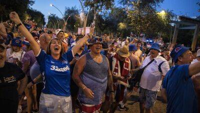 Rangers fans start the party in Seville ahead of Europa League final - in pictures