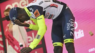 Eritrean cyclist Biniam Girmay suffers freak eye injury while celebrating historic victory