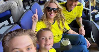 Reese Witherspoon is seen at a Nashville Major League Soccer game