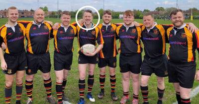 Seven sons scrum down with dad for his final rugby game as he retires