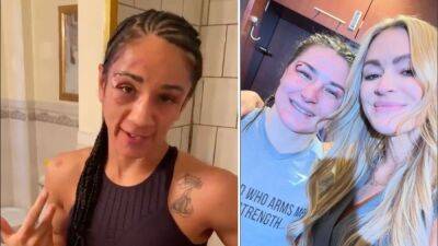 Katie Taylor and Amanda Serrano look battered after brutally intense fight