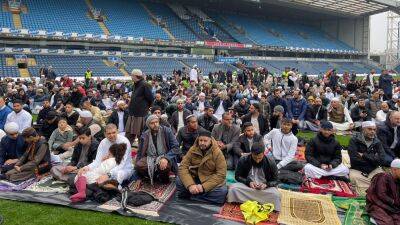 Muslims praise Blackburn Rovers for hosting Eid prayers on the pitch
