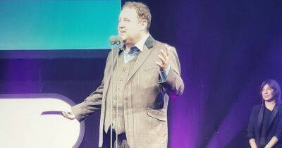 Comedian Peter Kay makes rare public appearance at awards night