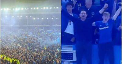 Everton Premier League survival: Incredible atmosphere at Goodison Park after final whistle