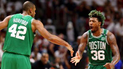 Tyler Herro - Jayson Tatum - Jaylen Brown - Grant Williams - Gabe Vincent - Marcus Smart - Smart returns, makes all the difference as Celtics rout Heat to even series - nbcsports.com -  Boston -  Miami