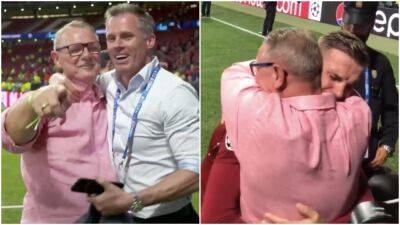 Jordan Henderson, his dad & Jamie Carragher shared special moment after 2019 CL win