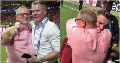 Jordan Henderson, his dad Brian & Jamie Carragher shared a special moment after 2019 CL win