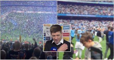 Man City fans' Steven Gerrard chant after beating Liverpool to Premier League title
