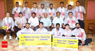 BAI awards cash prizes to Thomas Cup-winning contingent - timesofindia.indiatimes.com - Indonesia - India -  Bangkok -  Sanjay