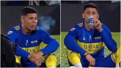 Marcos Rojo smoked a cigarette on the pitch after Boca Juniors' title win