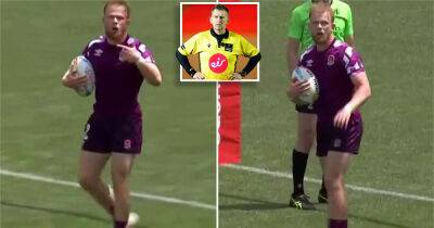 Farcical scenes as Rugby Sevens stars wastes two minutes scoring try