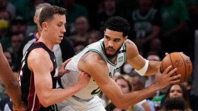 Celtics torch Heat early, even series with blowout win