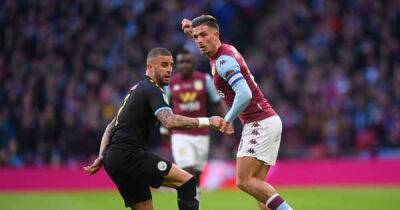 Jack Grealish had Guardiola cracking up after stealing the mic to mug off Kyle Walker in parade