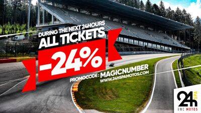 For 24 hours only: Tickets for 24H SPA EWC Motos reduced by 24%
