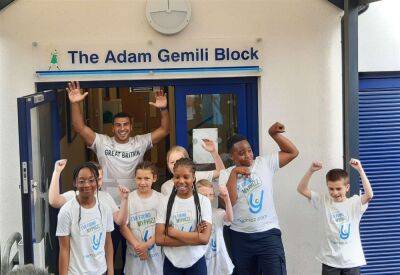 Team GB sprinter Adam Gemili returns to Wentworth Primary School in Dartford as part of myphizz campaign to get kids physically active