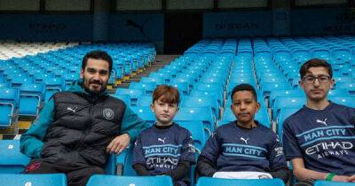Ilkay Gundogan's touching gesture to three young refugees during Man City title heroics