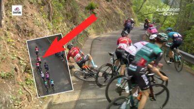 ‘He’s down, he’s down!’ – Mikel Landa crashes into team-mate Pello Bilbao at Giro d’Italia in awkward gaffe
