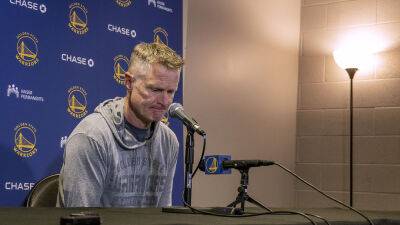 Steve Kerr - Steve Kerr gets emotional when discussing mass shooting at Texas elementary school - foxnews.com - Usa - county Buffalo - state Texas - state California - county Dallas - county Maverick - county Kerr - state Golden