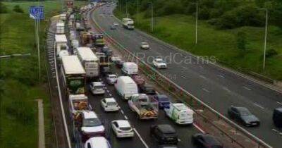 LIVE: Queues building on M62 as lane closed following reports of accident