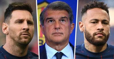 Laporta tells Messi & 'enslaved' Neymar they should return to Barcelona for free as he attacks PSG for 'kidnapping' Mbappe