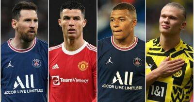 Lionel Messi - Cristiano Ronaldo - Robert Lewandowski - Kylian Mbappe - Gary Neville - Erling Haaland - Mbappe, Haaland, Messi, Ronaldo: Stats compare their 2021/2022 seasons - givemesport.com