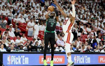 Celtics beat Heat to reach brink of NBA Finals