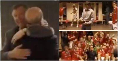 Manchester United 1999: Footage of Roy Keane starting the party in the dressing room after UCL final