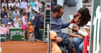 Irina-Camelia Begu given warning after racket strikes child at French Open [video]