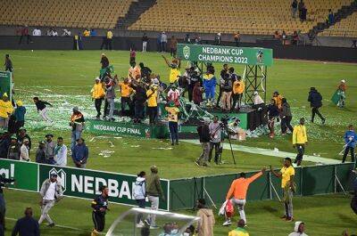 WATCH | Sundowns fans invade pitch after treble-clinching Nedbank Cup final triumph